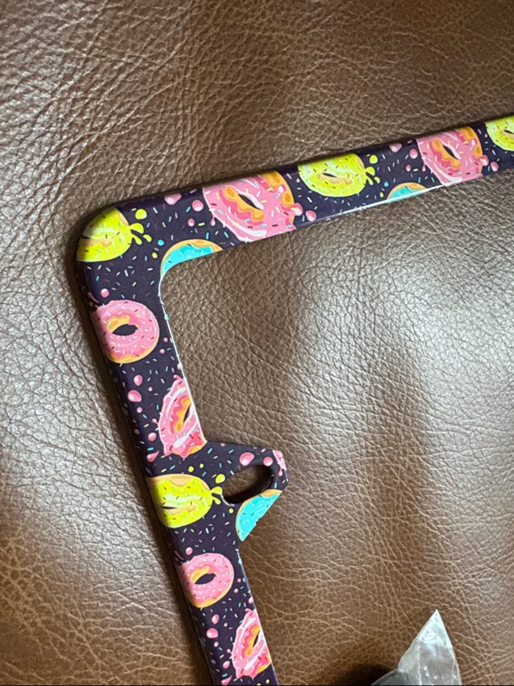 Colorful Donut Pattern License Plate Frame - Picture 4 of 7